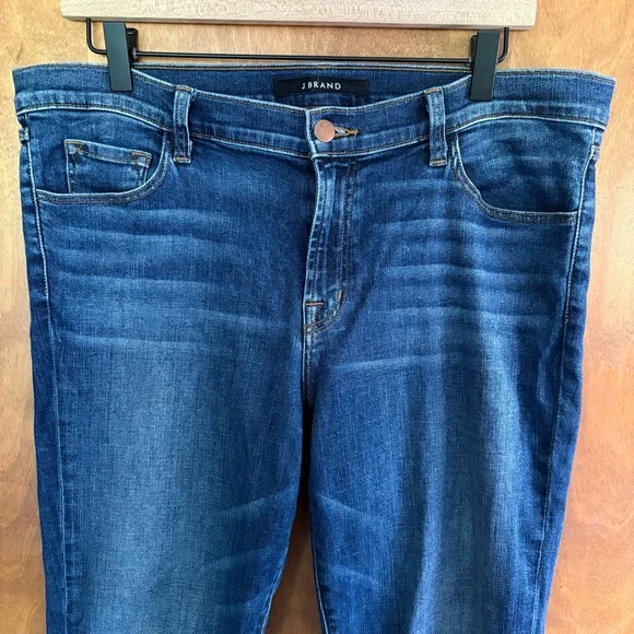 J Brand Maude Mid Rise Cigarette Jeans Idolize Dark Blue Wash 31 Denim Sleek Y2K - Picture 4 of 16